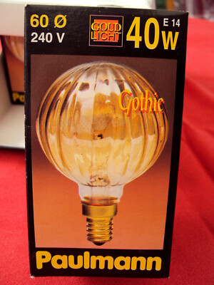 RARITÄT - PAULMANN Mini Globe Gothic 240 V E14 40 W G60, Gold licht, NEU!