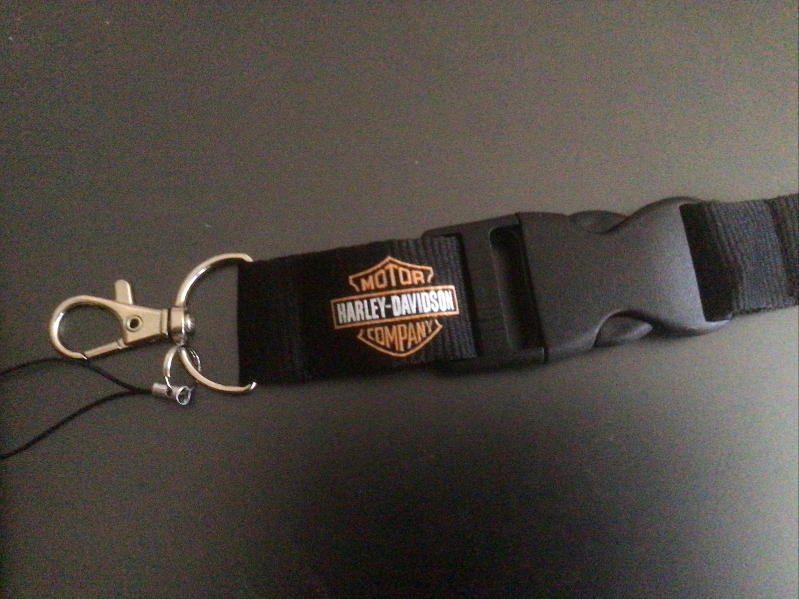 Harley Davidson Keychain Key Fob Lanyard Black And Orange Motorcycle Gift eBay