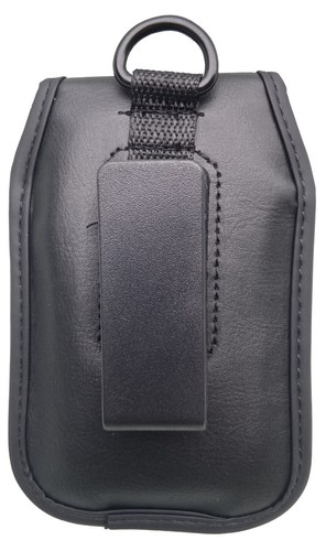 Étui en cuir noir vertical avec clip de pincement convient à Great Call Lively téléphone à clapet - Photo 3 sur 6