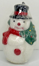 Vintage Snowman Christmas Candle New in Packaging 3" SKU H649
