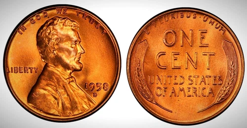 USA United States 1958D Choice BU UNC Uncirculated Lincoln Wheat Penny!!