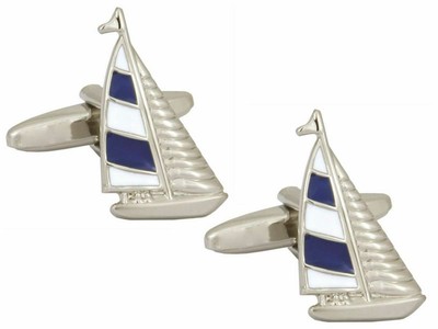 Boutons De Manchette Simon Carter Pour Homme – Laiton Marine – Neuf Avec Emballage