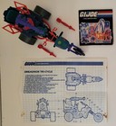 Vehículo de triciclo Hasbro GI Joe Dreadnok 1987 de colección 100 % completo - LEER