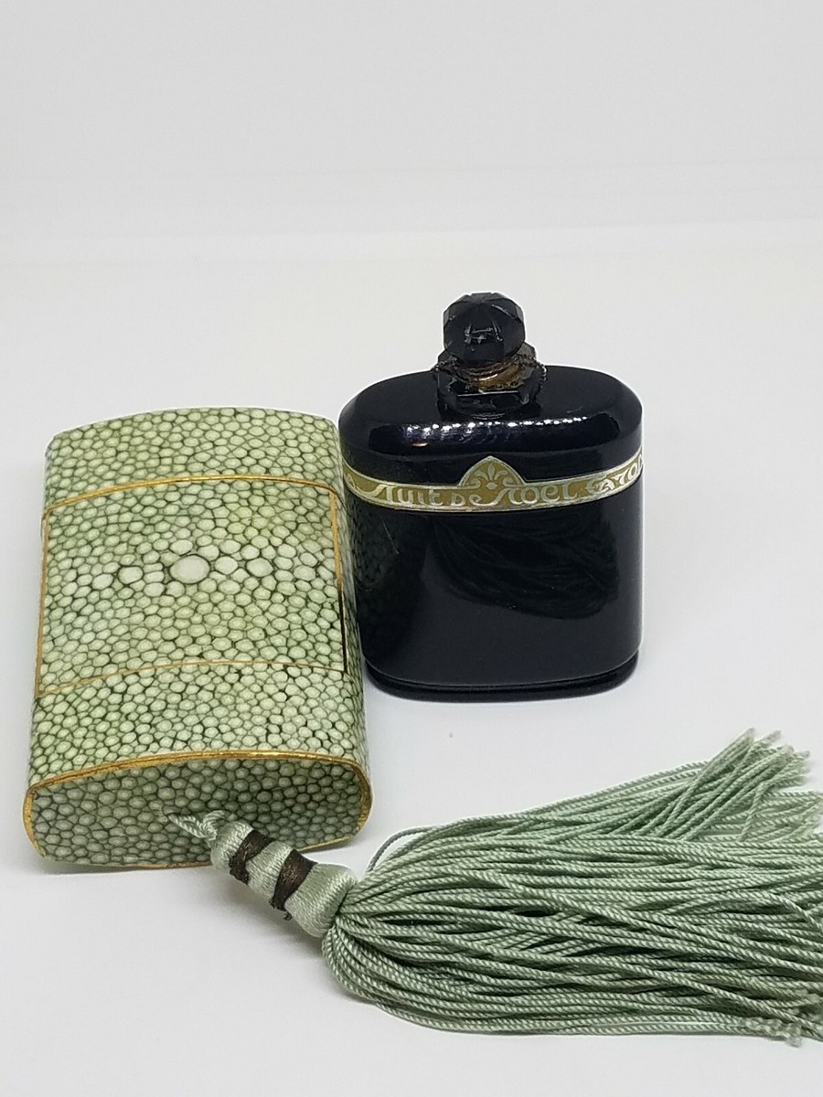 「Caron Nuit de Noel 香水瓶」オリジナルケース付/バカラ製造 Vtg Caron La Nuit de Noel Perfume Black Baccarat Bottle Art Deco