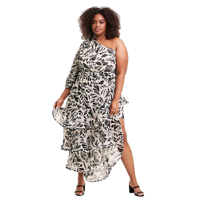 NWT Alexis x Target Botanical One Shoulder Ruffle Dress Plus Size 2XL NEW