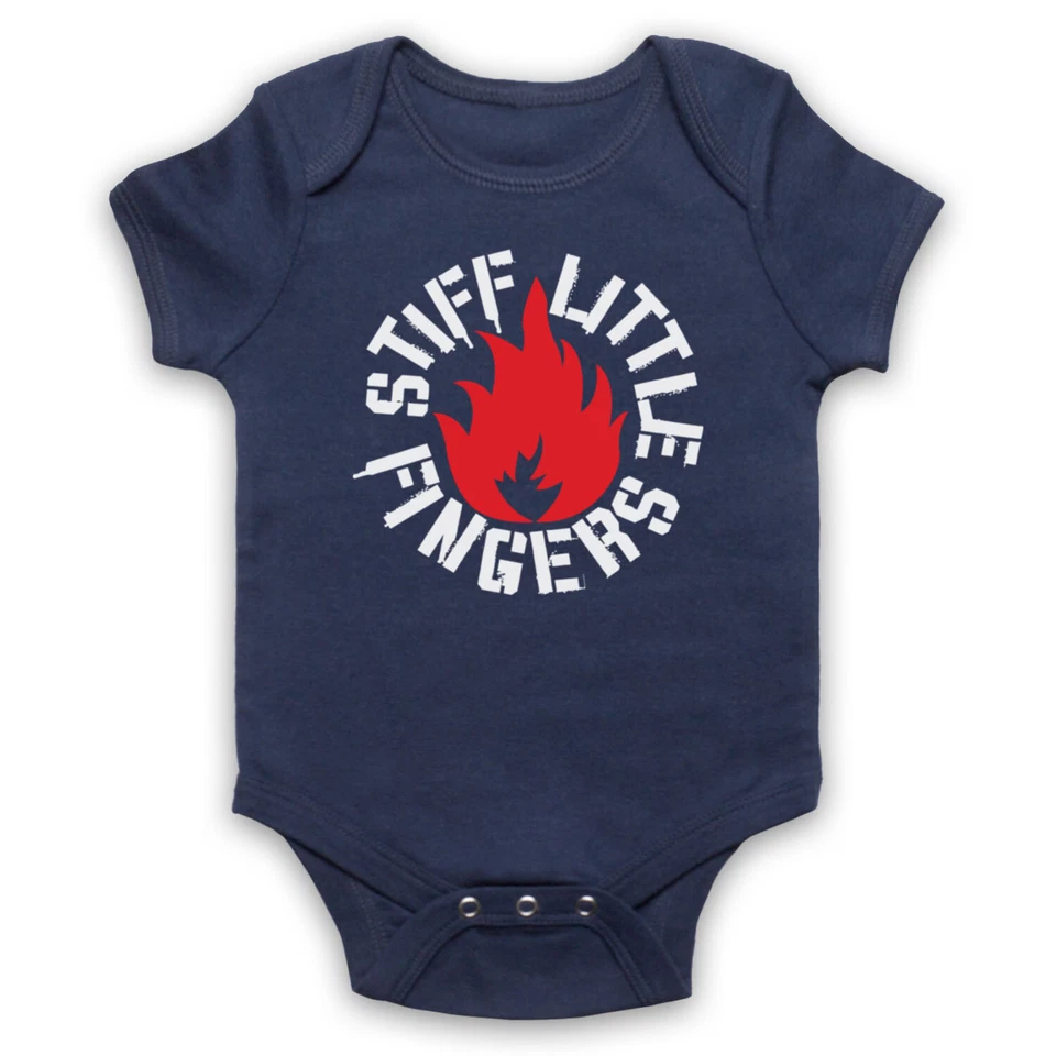 THE GUNS OF BRIXTON INFLAMMABLE UNOFFICIAL STIFF LITTLE FINGERS FLAME LOGO BABY GROW BABYGROW GIFT
