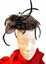Black Fascinator On Headband About 12  Fun Headpiece Handmade For All Occasions