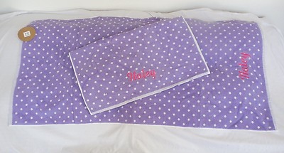 Pottery Barn Teen Purple Dottie Bath Towel Set of 2 ''Haley'' NWT 