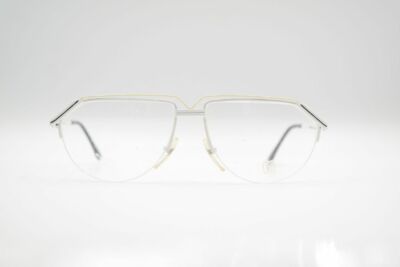 Vintage Fedon Image A-357 Col 046 58[]14 130 Weiß halbrand Brille NOS