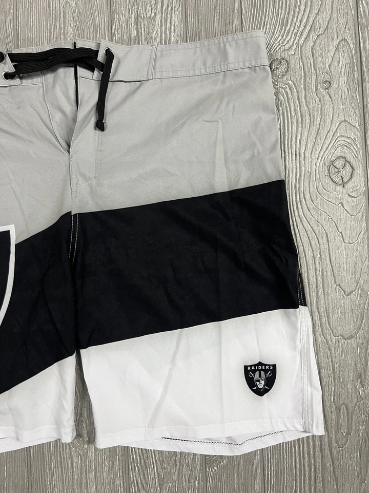 Las Vegas Raiders NFL Team Apparel Boardshorts Mens 38 Swim Trunks Beach Surf - Image 3 of 4