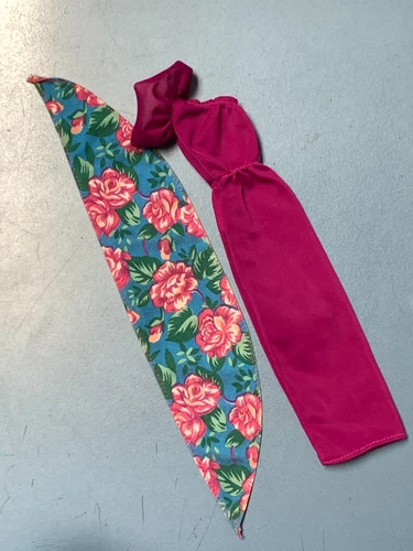 Vtg 1987 Mattel Barbie Doll Pretty Choices Fashion Pink Dress &Floral Scarf 4125