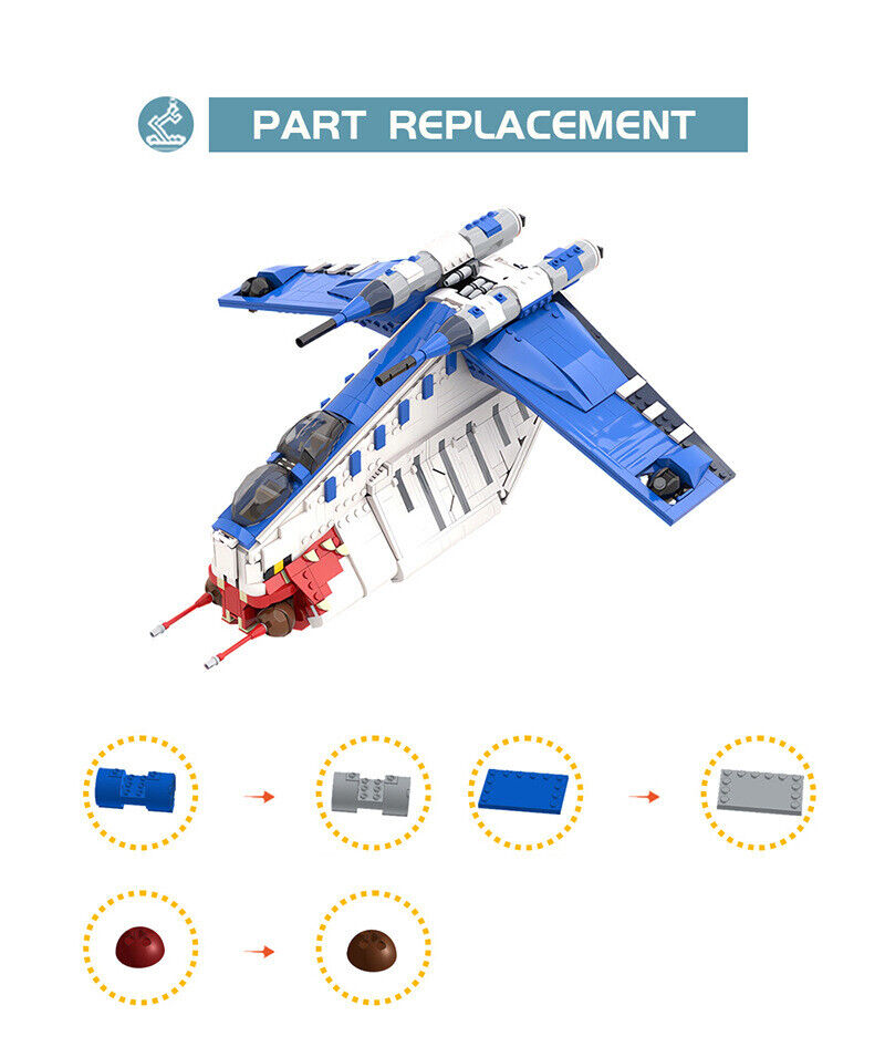 Géneric Space Wars LAAT muunilinst 10 Gunship Building Kit, Interstellar  Impers Starship Model Toys Creative Military Helicopter Building Blocks  Sets