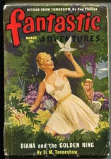 PULP:  FANTASTIC ADVENTURES 4/1950-ZIFF-DAVIS-PULP SCI-FI-JONES -PHILLIPS-BLO...
