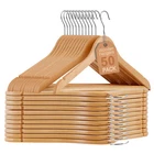 Premium Wooden Hangers 50 Pack Non-Slip Coat Clothes Hangers w/360° Swivel Hook