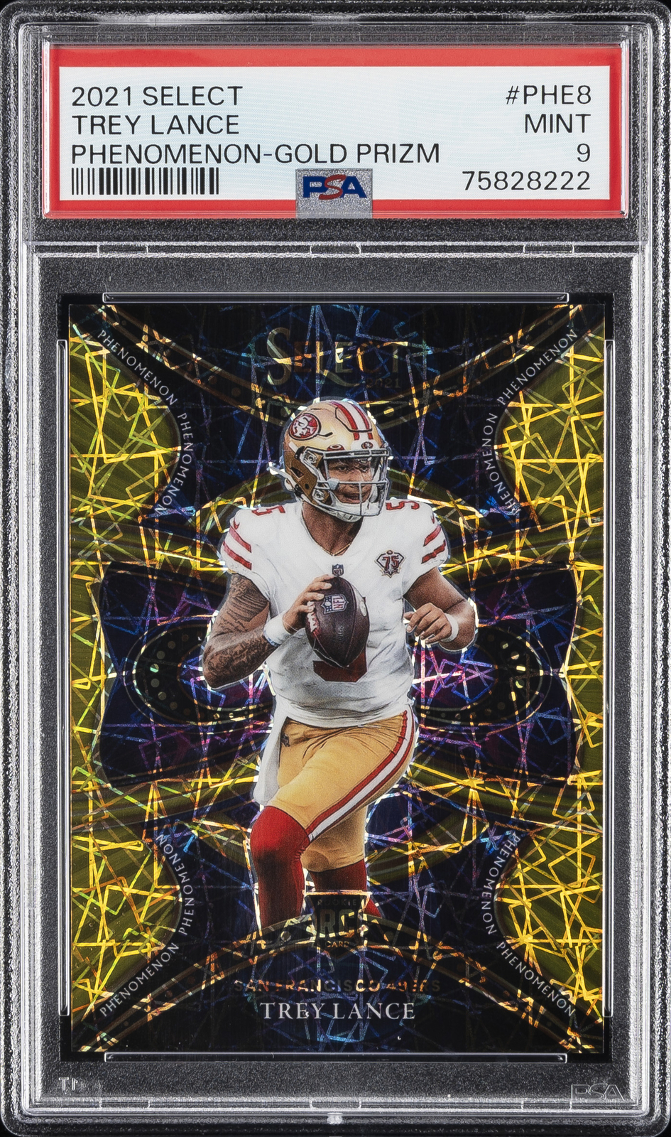 2021 PANINI SELECT PHENOMENON GOLD PRIZM #PHE8 TREY LANCE 2/10 PSA 9