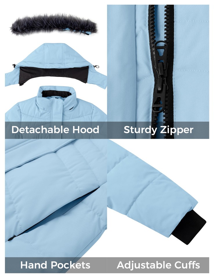 ZSHOW Women's Waterproof Winter Coat – Hooded Quilted Puffer Jacket Long Parka Windproof & Warm - View #3