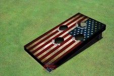 Single American Flag 4 Hole Cornhole Board set