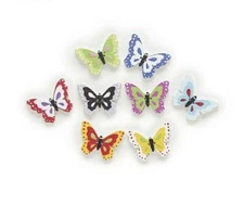 Choose Qty BUTTERFLY 2-hole White Wood Button 1" x 3/4" (25 x 18mm) Craft (2500)