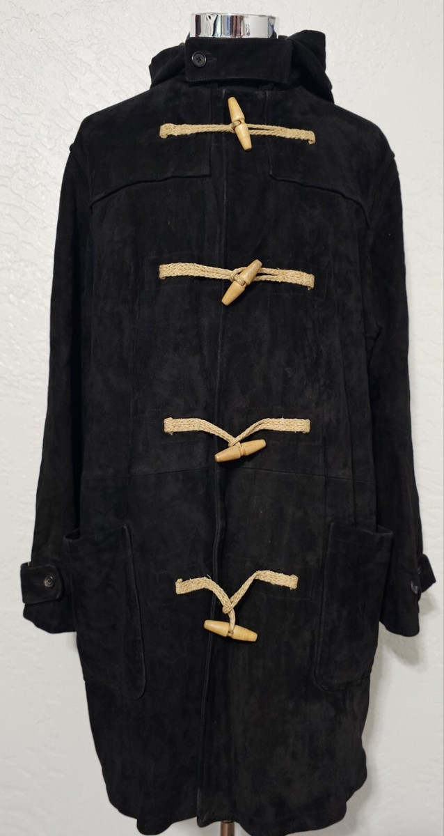 Vintage Polo Ralph Lauren Coat Suede Hooded Duffle Leather Vintage Polo Ralph Lauren Coat Suede Hooded Duffle Leather