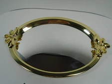 VINTAGE ORNATE GOLDTONE KR VANITY MIRROR TRAY/HANGING MIRROR