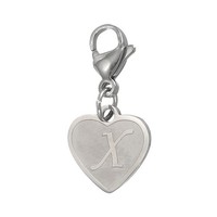 FüR Initial Letter Keychain, Buchstaben A-Z Herz AnhäNger, Silber (X)
