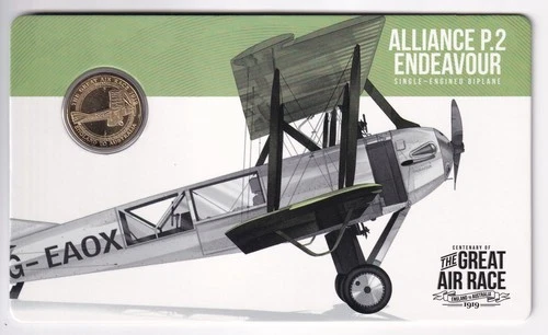 AUSTRALIAN: 2019 $1 THE GREAT AIR RACE ENG TO AUS ALLIANCE P.2 END. COIN #M2112