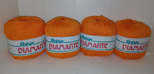 X4 ROBIN DIAMANTE DOUBLE KNITTING YARN 50g ORANGE LUSTRE CREPE Colour 5923/1660