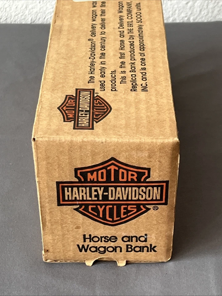 Nuevo de Lote Antiguo Harley Davidson Motocicletas Carro Dibujado por Caballos Die-Cast Bank con Caja EE. UU. Foto 3 de 4