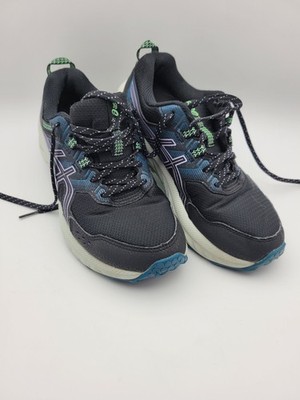 Women's Size 7 Asics Gel Venture 9 Black Green Purple Athletic shoe