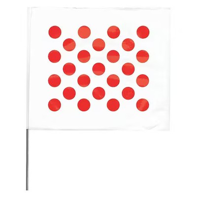 Marking Flag, Vinyl, 18'' Wire Staff, Blank, 18'' L., 100 Pk, 4518Wr20204-200