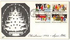 US #2030a FDC, 1982, Pat Sanco, block of 4, Snow OK