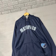 Majestic Memphis Grizzlies NBA Navy Blue Full Zip Hoodie Sweatshirt Mens 3X