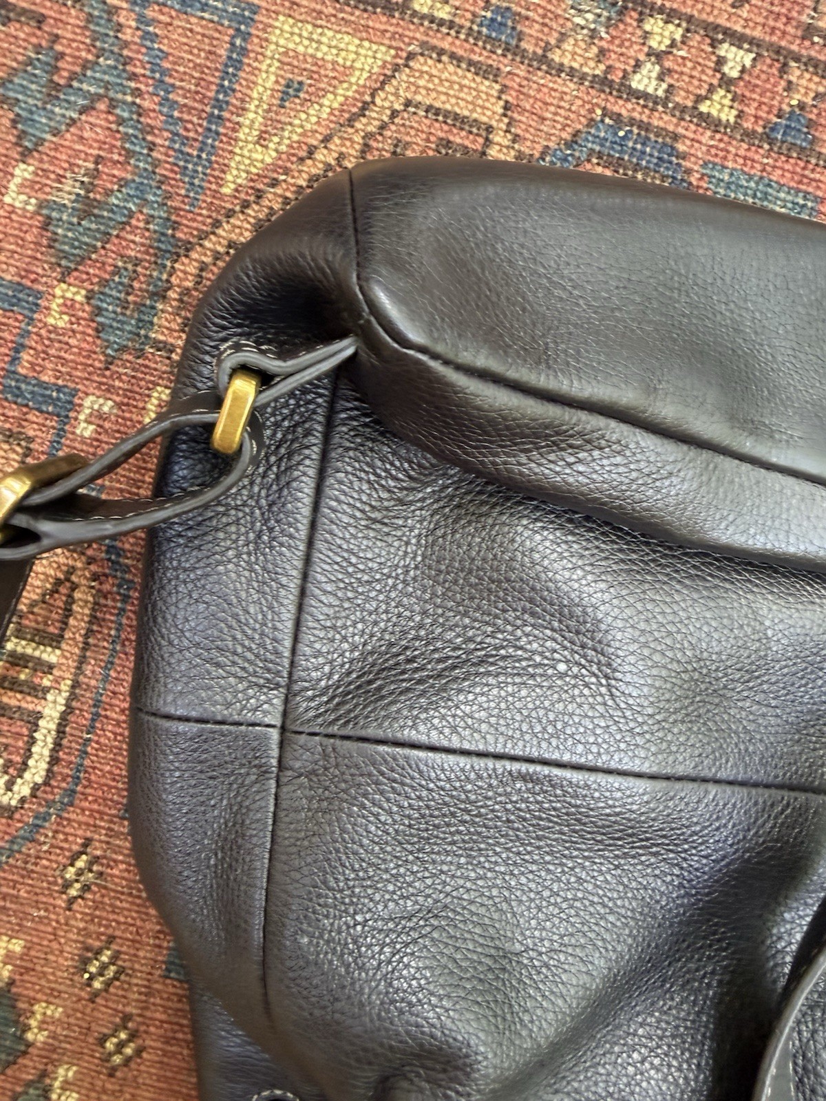 FOSSIL VICKERY Black LEATHER DRAWSTRING SMALL Mini BACKPACK — image 14
