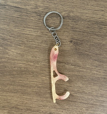 Gold Pink Metal Letter Theme Keychain Keyring, Modern Era 1970-Now
