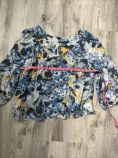 Counterparts Womens Blouse Long sleeves V-neck Top Size Large