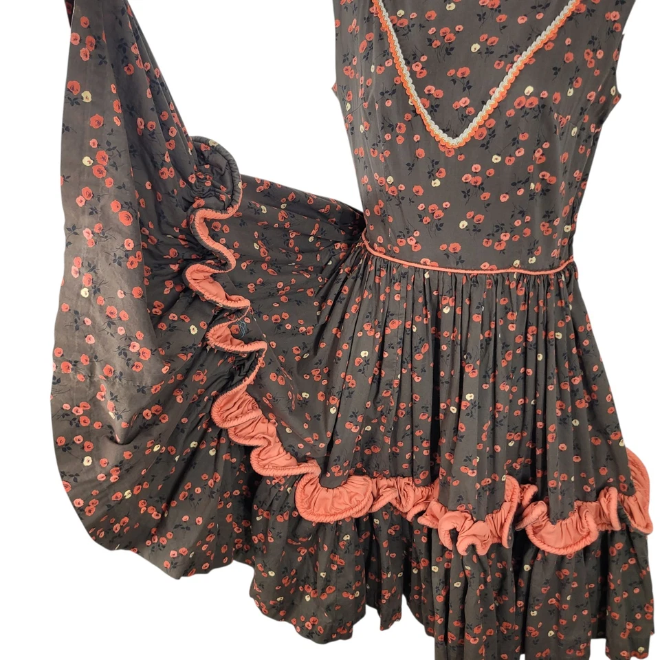 Vintage Pinup Dress Flare Circle Skirt Size Small Medium Western Cowgirl Dance - Image 4 of 4