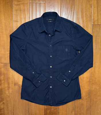Gucci Shirt Mens 39 15 1/2 Blue Slim Button Up Dress Long Sleeve Made in Italy