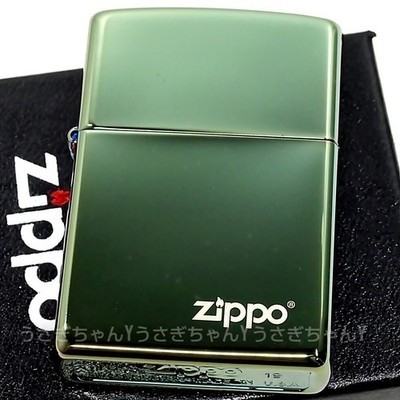 Zippo Lighter Logo Teal Green Titanium Coating Laser Engraving Regular Japan MIB