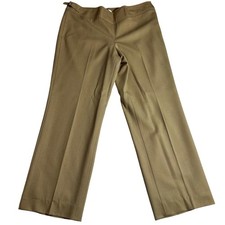 Talbots Petites Womens Tan Wool Blend Stretch Dress Pants Size 10 Office Career