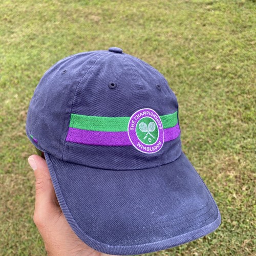 WIMBLEDON Championship Navy Blue CAP Adult One Size Tennis Match Hat Worn Once