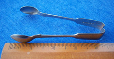 Vintage Nickel Sugar Cube Tongs with Hallmarks
