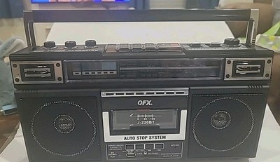 QFX J-220BT ReRun X Cassette Player/REC. Boombox  4-Band Radio W/BT,SD & MP3. 