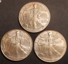 2004 American SILVER Eagle 1oz .999 Fine Silver Uncirculated 3 Coin Lot