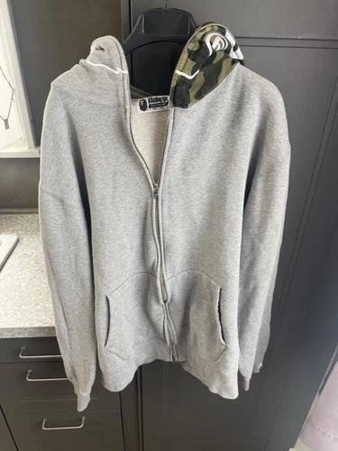 A BATHING APE (BAPE) Felpa con cappuccio A Bathing Ape Bape grigia taglia 3xl usata full zip