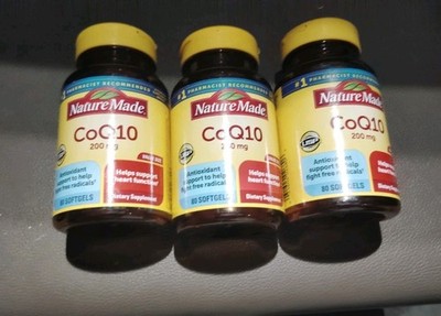Three Bottles Nature Made CoQ10 80+80+80 = 240 SoftGels 200 mg  Exp. 2027+ 