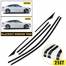 12X Chrome Delete Blackout Overlay for 2018-22 Honda Sedan Accord Window Trim Bl