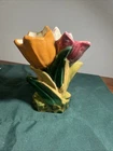 Vintage McCoy Double Tulip Vase c1948 8.5” Height Beautiful Glossy Finish