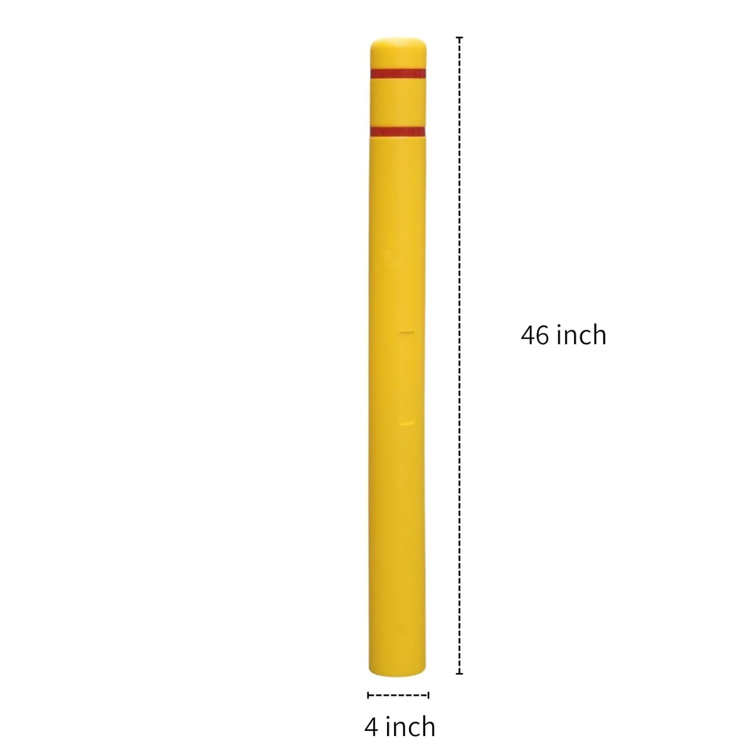 Yellow Heavy Duty Bollard Cover 4-7" DIA 46/52" Weather Resistant Anti-Collision