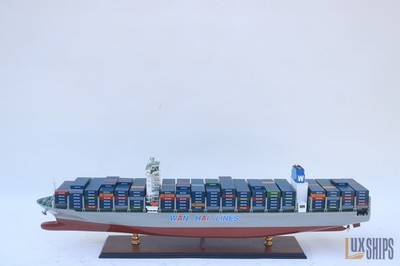LuxShips Wan Hai A03 Container Ship Model 40 in Wooden Logistics Industry Gift