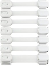 Child Safety Strap Locks 10 Pack Baby Locks for Cabinets and Drawers, Toile...